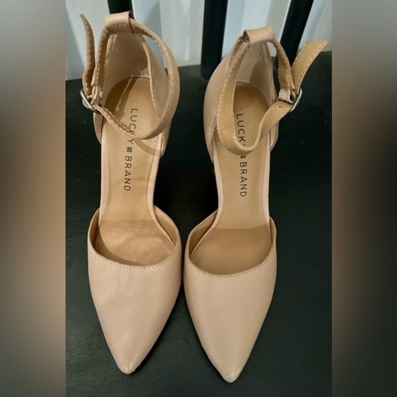 Lucky Brand Women's Natural Tukko D'orsay Ankle Strap Heels - Size 4M/33 - Picture 2 of 6